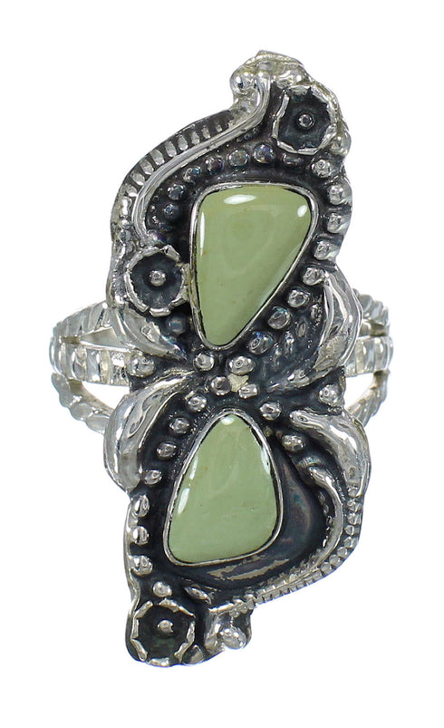 Sterling Silver Southwest Turquoise Ring Size 6-3/4 RX62958